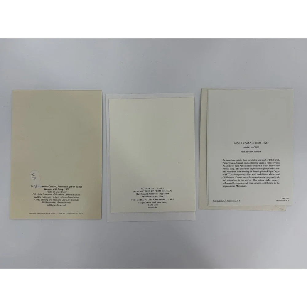 Mary Cassatt Blank Inside Greeting Note Cards and Envelopes Lot of 11 Cards